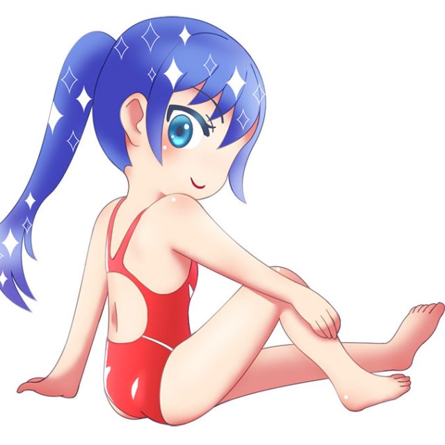 【sukumizu.tv公式キャラクター】競泳水着の女の子「りぃと」／坂口貴行 / 青蓮